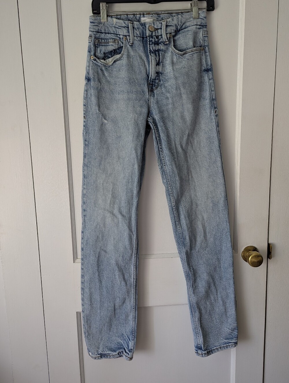 Good American Good Icon Straight Jeans Distressed Size 6 / 28 - Picture 13 of 14